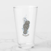 Verre Mignonne manatée bébé avec bulles illustration (Dos)