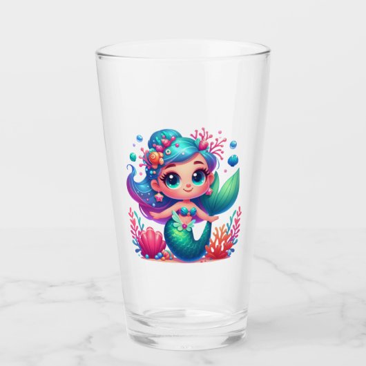 Verre Mignonne sirène sous-marine (Devant)
