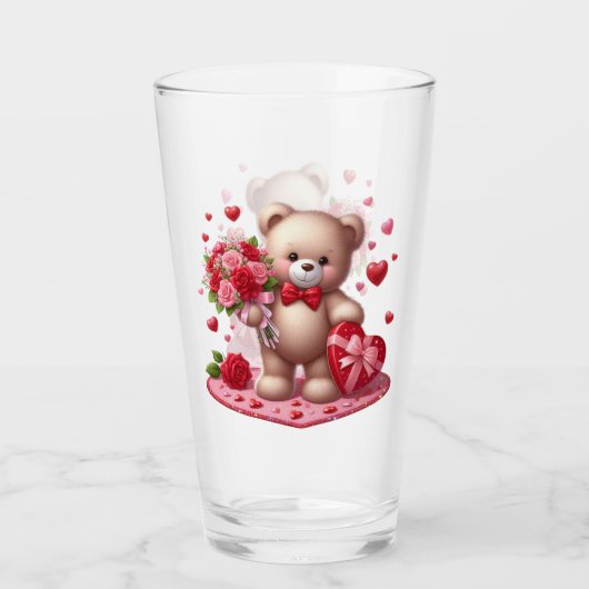 Verre Mignonne Valentine's Day Teddy Bear (Devant)