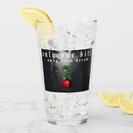 Verre Mikitiez crâne rouge toxique pomme vegan été (Devant glace)