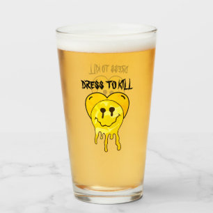 Verre Mikitiez fond jaune coeur sourire amitié