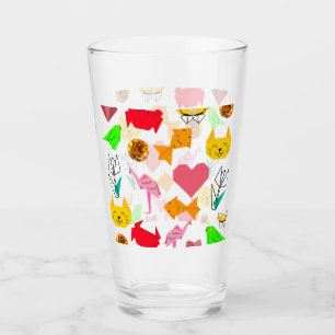 Verre Mikitiez origami cancer bijou d'été animal chat