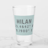 Verre Milan Latitude Longitude (Devant)