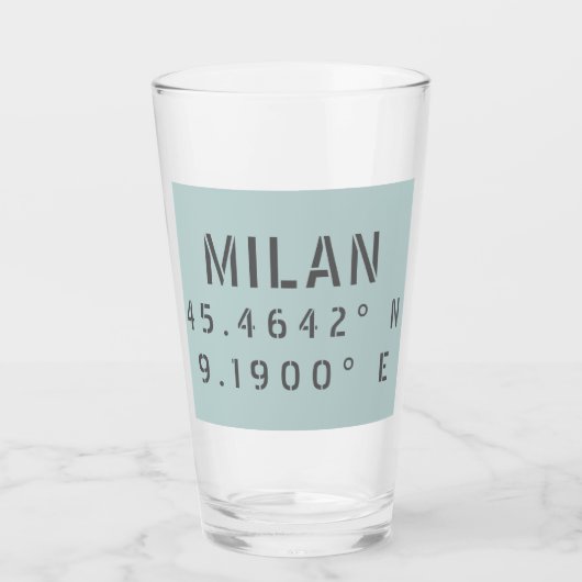 Verre Milan Latitude Longitude (Devant)