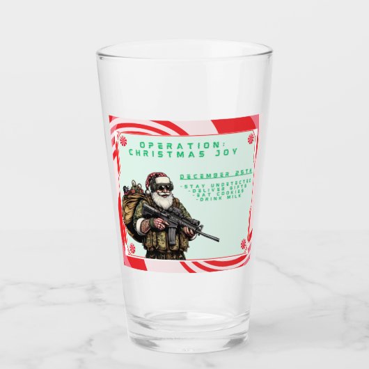 Verre Militaire amusant/Père Noël de Noël (Devant)