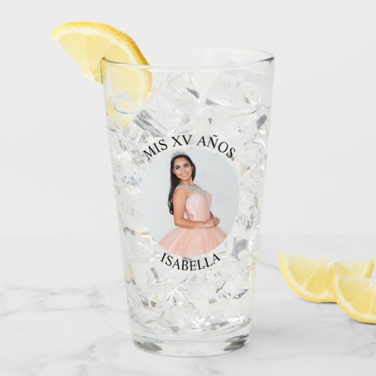 Verre Mini moderne Mis XV Años Circle Photo (Devant glace)