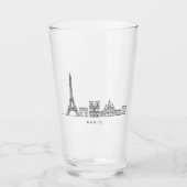Verre Minimalist Paris Skyline Line Art (Devant)