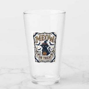Verre Minou ou traiter Chat Halloween Chat effrayant Vin