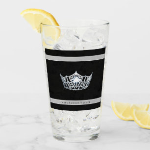Verre Miss America Silver Crown & Custom Name Glass