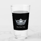 Verre Miss America Silver Crown & Custom Name Glass (Devant)