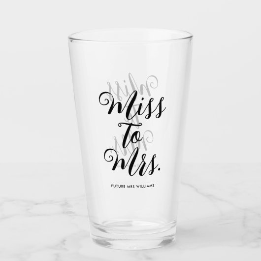 Verre Mlle à Mme Modern Fête des mariées Bachelorette (Devant)