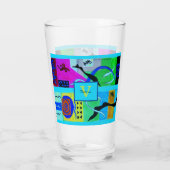 Verre Mode bleue Inspiration Abstraite de Matisse (Dos)