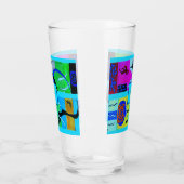 Verre Mode bleue Inspiration Abstraite de Matisse (Gauche)