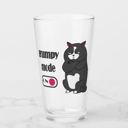 Verre Mode grumeux sur drôle de gros chat (Devant)
