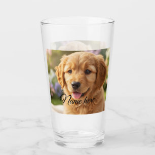 Verre Modèle de photo de nom d'animal de compagnie simpl