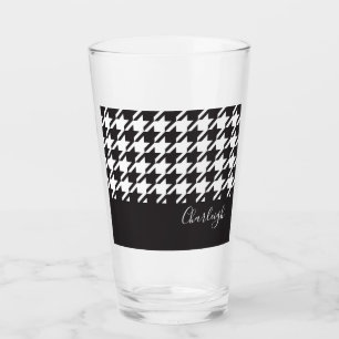 Verre Moderne Chic Damier Noir et Blanc