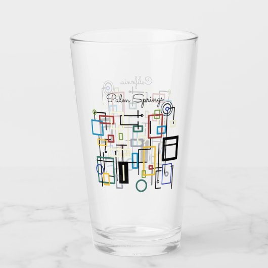 Verre moderne du milieu du siècle et ressorts Palm (Devant)