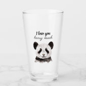 Verre Moderne Je T'Aime Beary Beaucoup Panda Noir Et Bla (Devant)