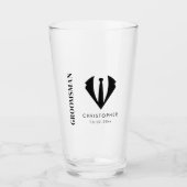 Verre Moderne minimal Groomsman Nom de mariage fête cade (Devant)
