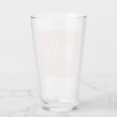 Verre Moderne Minimal Pastel Rose Bonjour Et Vous Nom (Dos)