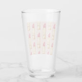 Verre Moderne Pastel rose & rouge Motif à lèvres (Dos)