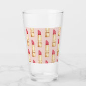 Verre Moderne Pastel rose & rouge Motif à lèvres (Devant)