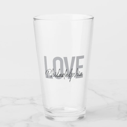 Verre Moderne, simple, cool, design Amour Philadelphie (Devant)