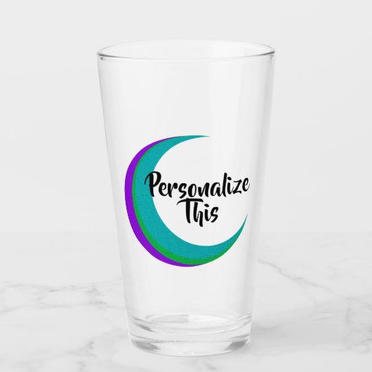 Verre Moitié-lune colorée personnalisable (Devant)