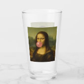 Verre Mona Lisa soufflant de bulle rose (Dos)