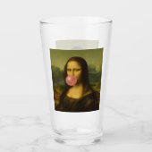 Verre Mona Lisa soufflant de bulle rose (Devant)