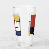 Verre Mondrian Peinture Rouge Plane Jaune Noir Gris Bleu (Gauche)