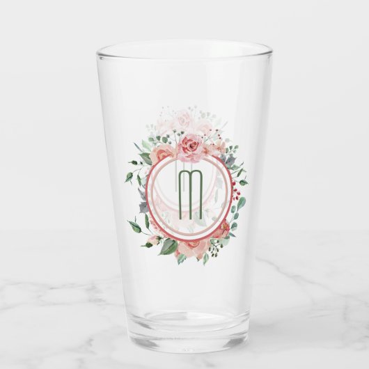 Verre Monogramme à cadre rose vert (Dos)