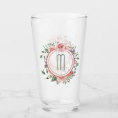 Verre Monogramme à cadre rose vert (Devant)