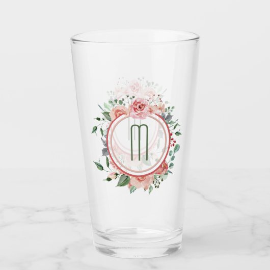 Verre Monogramme à cadre rose vert (Devant)
