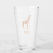 Verre monogramme Abstrait de silhouette de girafe (Dos)