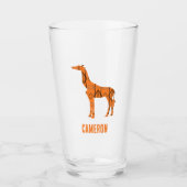 Verre monogramme Abstrait de silhouette de girafe (Devant)