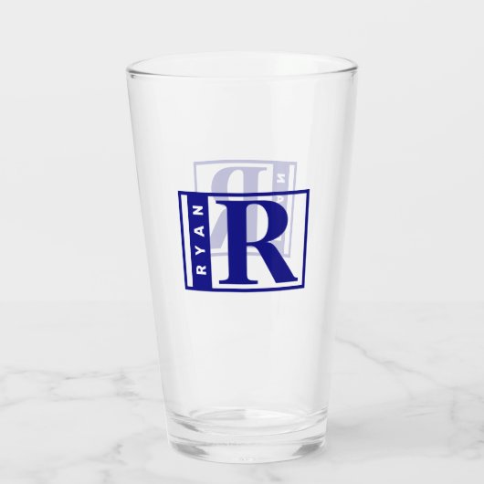Verre Monogramme bleu marine (Dos)
