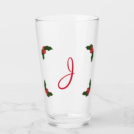 Verre Monogramme Christmas Holly