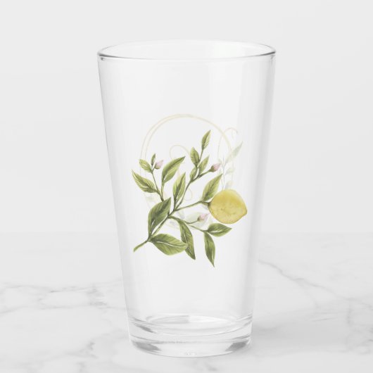 Verre Monogramme citrons et verdure | (Dos)