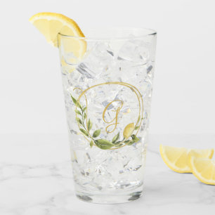 Verre Monogramme citrons et verdure