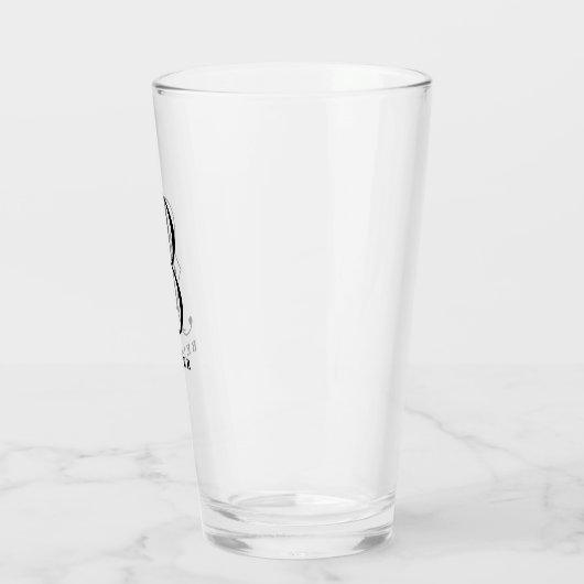 Verre Monogramme classique initial B avec nom (Gauche)