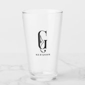 Verre Monogramme classique initial G avec nom de famille (Devant)