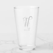 Verre Monogramme classique initial W avec nom de famille (Dos)