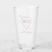 Verre Monogramme Coeur Et Flèche (Dos)