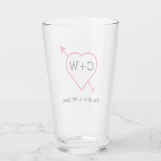 Verre Monogramme Coeur Et Flèche (Dos)