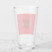 Verre Monogramme couleur rouge vif Lettres initiales Nom (Dos)