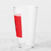 Verre Monogramme couleur rouge vif Lettres initiales Nom (Gauche)