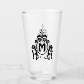 Verre Monogramme de chien à deux gardes (Devant)