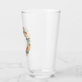 Verre Monogramme de couronne de Noël à fleurs rouges (Gauche)