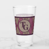 Verre Monogramme de Jacquard de diamant rouge classique  (Dos)